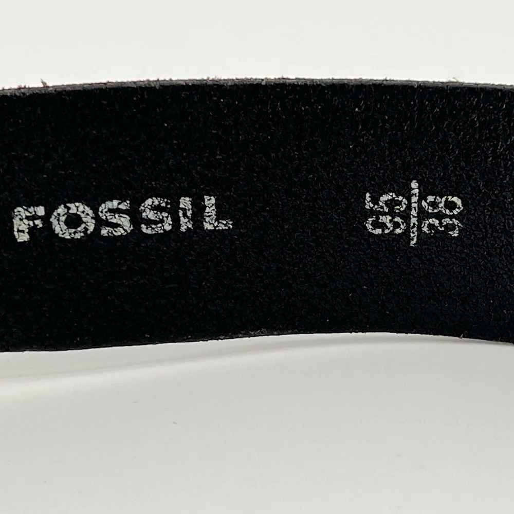 Vintage Fossil Black‎ Leather Belt 38